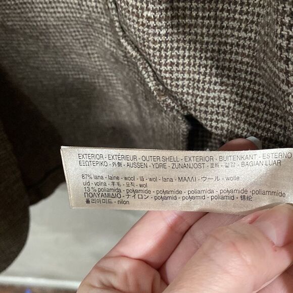 Massimo Dutti Brown Gingham Print Wool Blend Blazer Size 40 - Picture 10 of 11